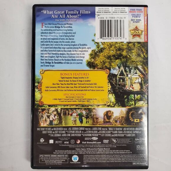 Bridge to Terabithia DVD Disney Family Adventure - Picture 3 of 3
